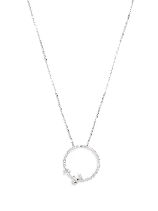 18k White Gold Serti Sur Vide Diamond Necklace