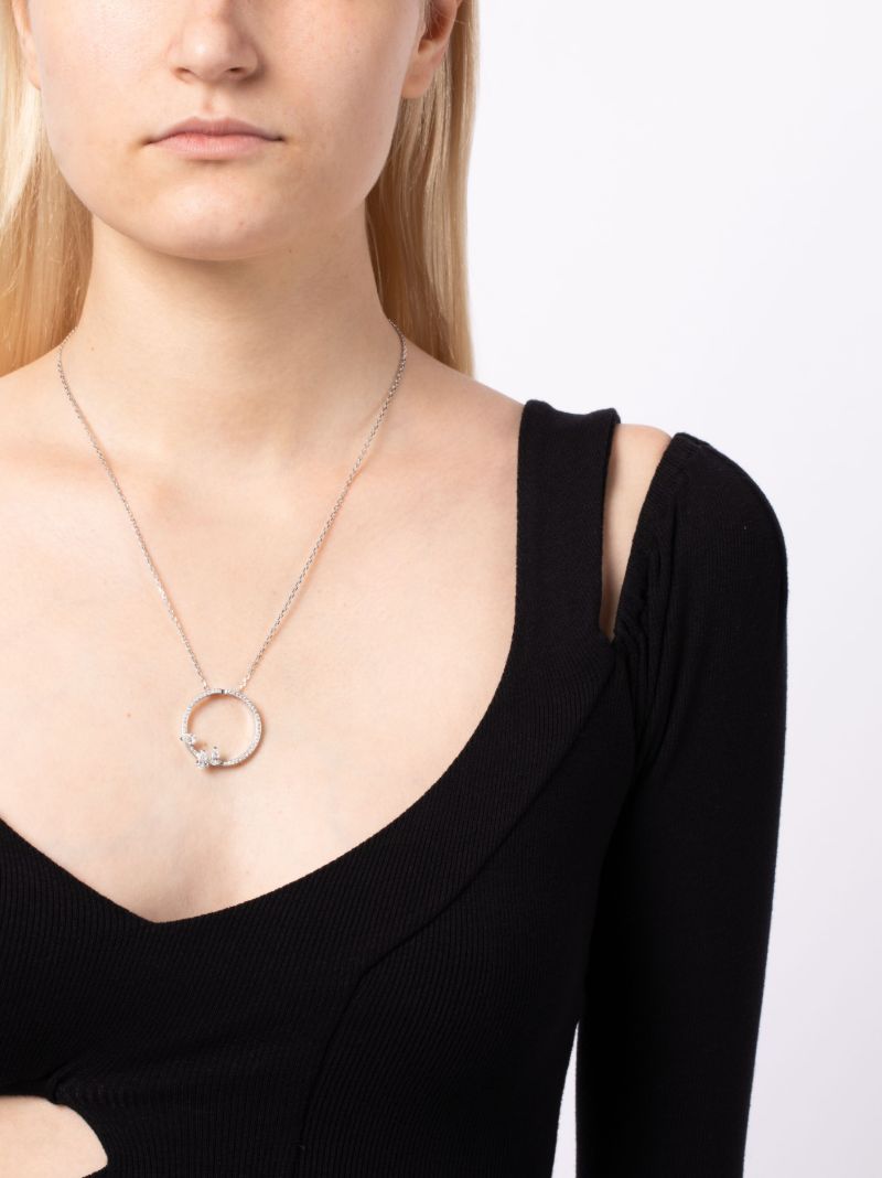 18k White Gold Serti Sur Vide Diamond Necklace