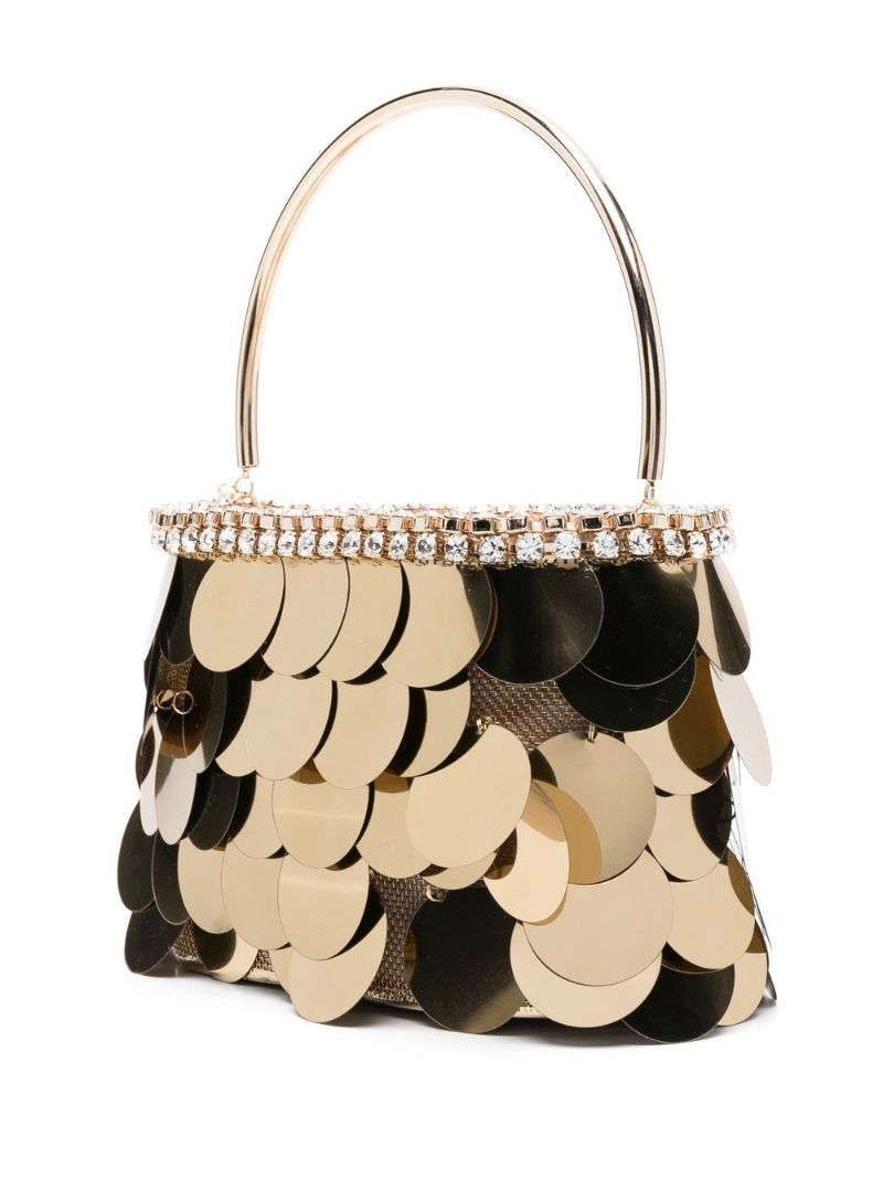 Gold Large Sequin Top Handle Bag