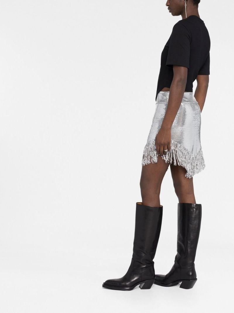 Silver Asymmetric Chain Mail Skirt