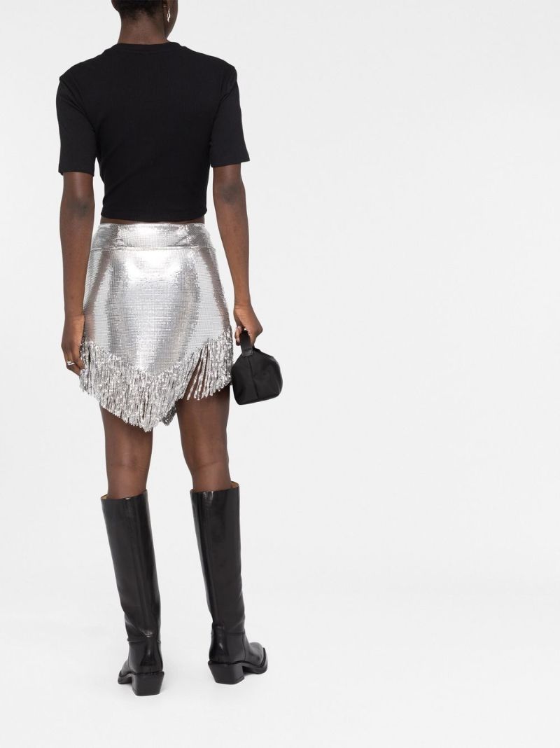 Silver Asymmetric Chain Mail Skirt