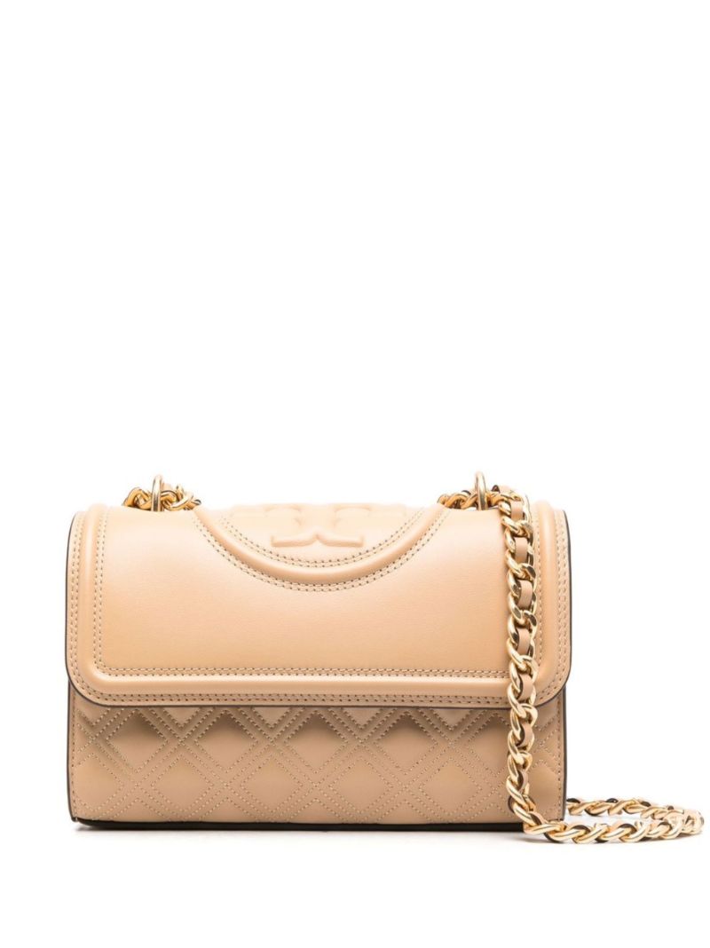 Neutral Fleming Small Leather Crossbody Bag