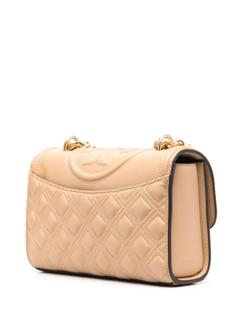 Neutral Fleming Small Leather Crossbody Bag