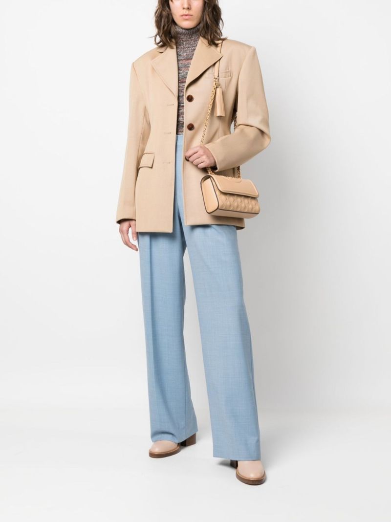 Neutral Fleming Small Leather Crossbody Bag