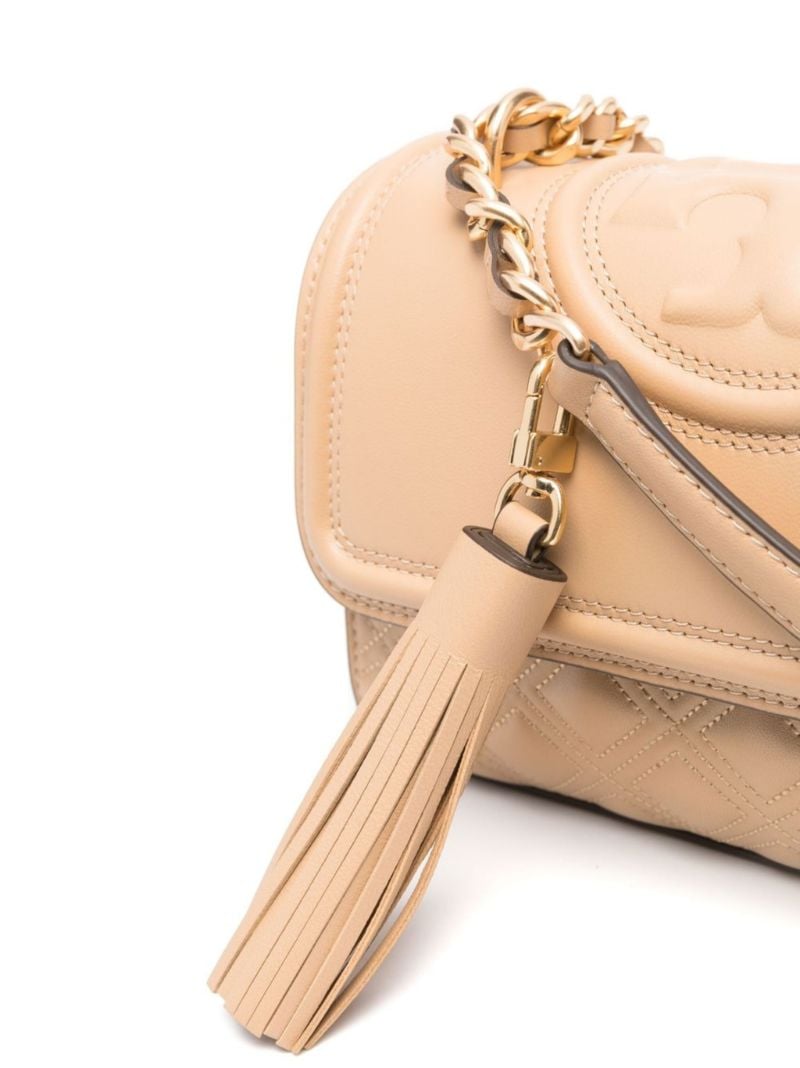 Neutral Fleming Small Leather Crossbody Bag