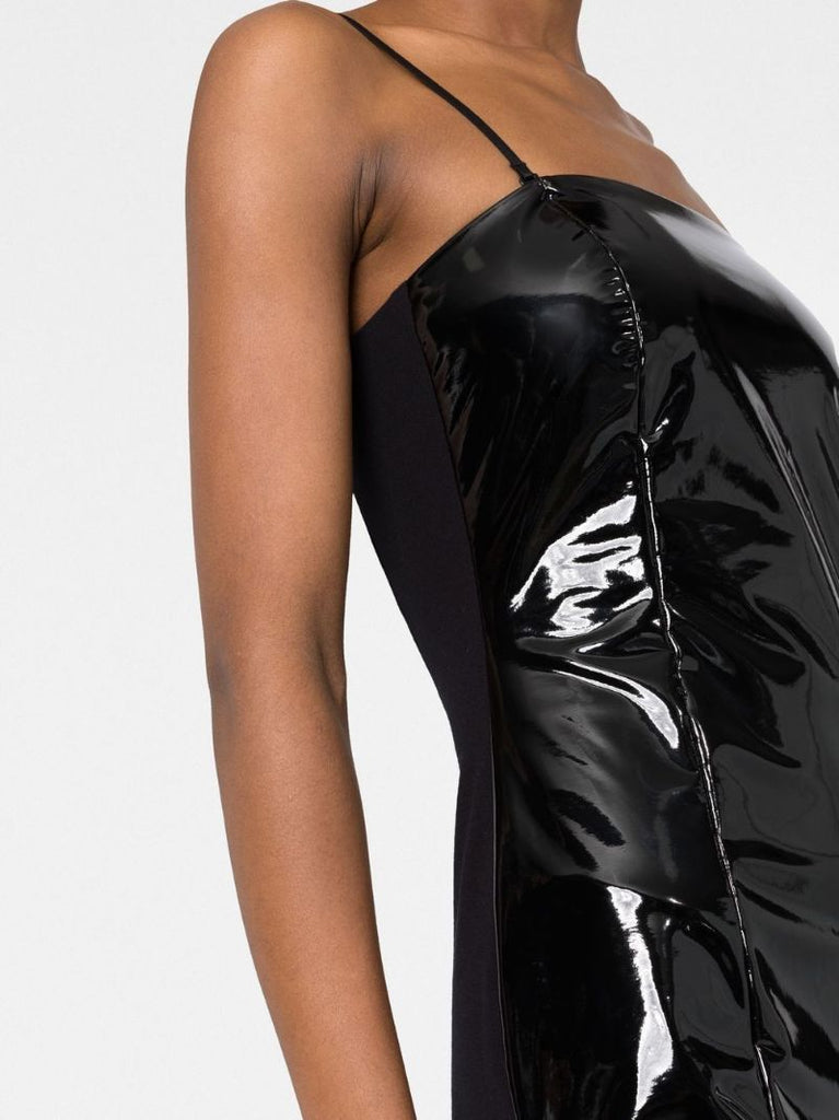 Black High-shine Pencil Dress