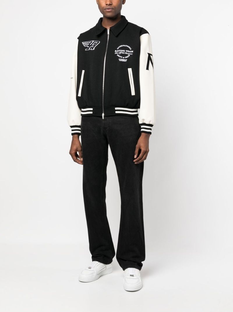 Black Racing Team Varsity Jacket