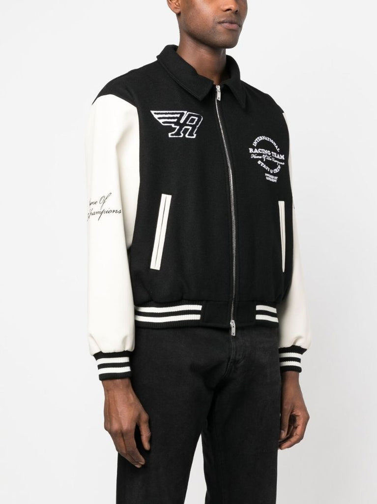 Black Racing Team Varsity Jacket