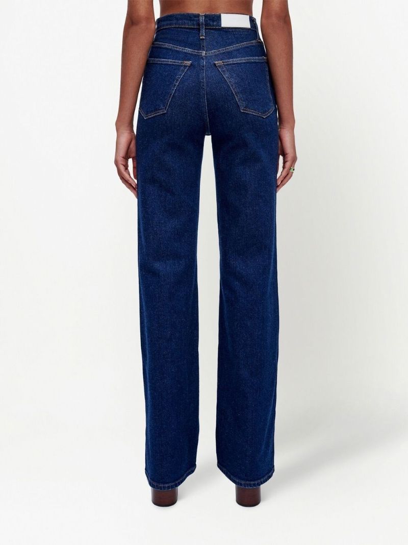 Blue High Waist Wide-leg Jeans