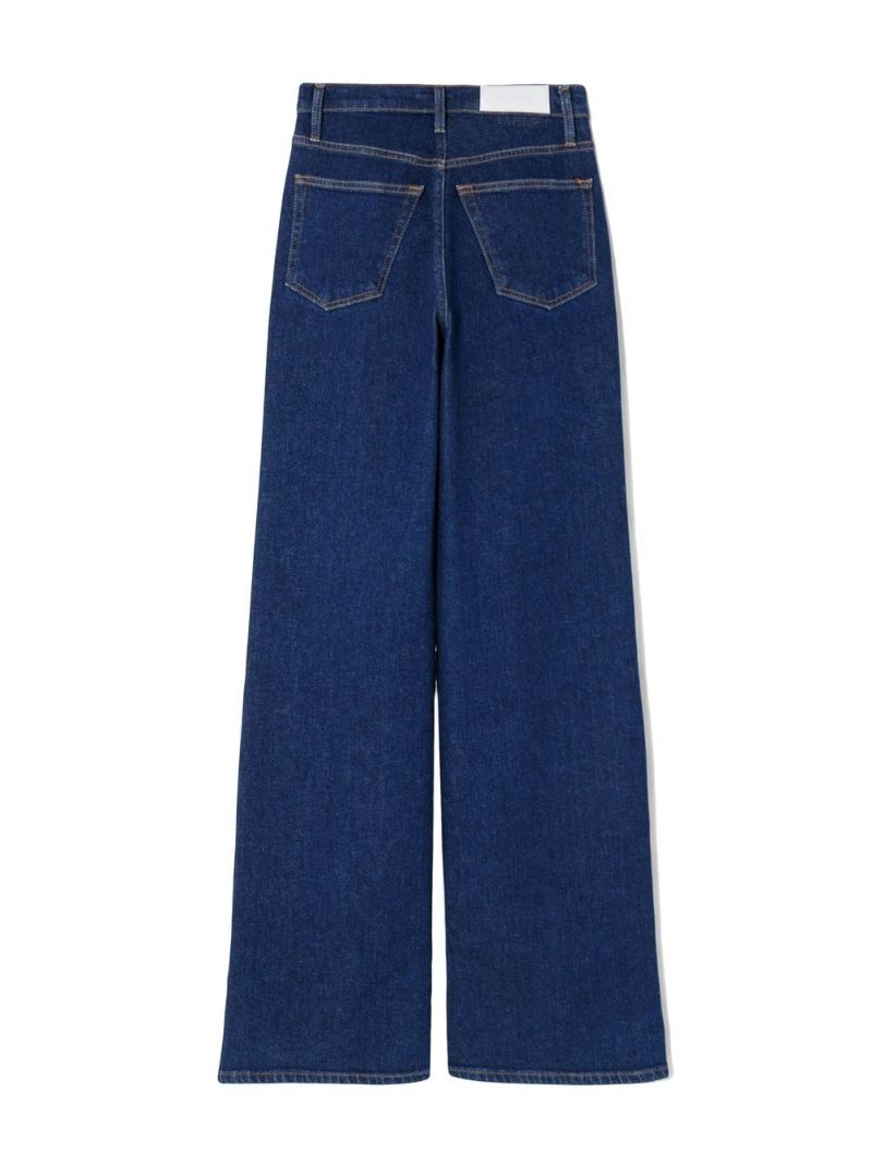 Blue High Waist Wide-leg Jeans