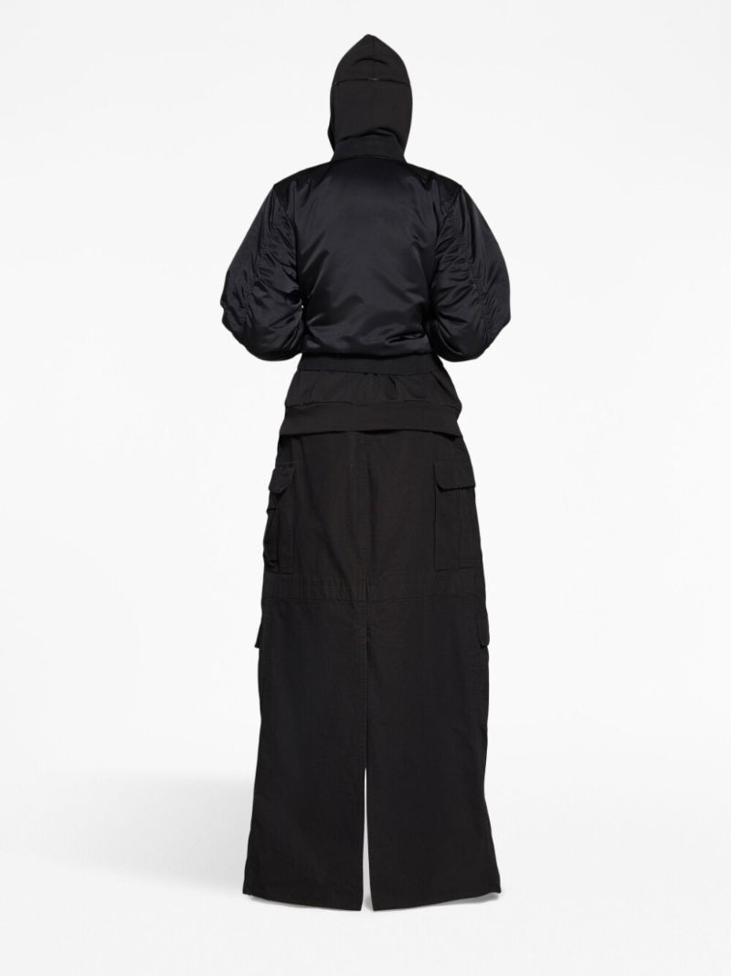 Black Ruched Bomber Jacket