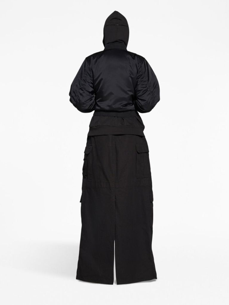 Black Ruched Bomber Jacket