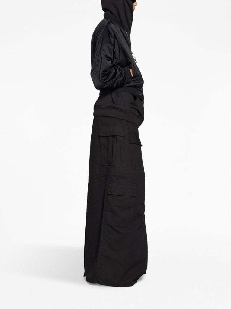 Black Ruched Bomber Jacket