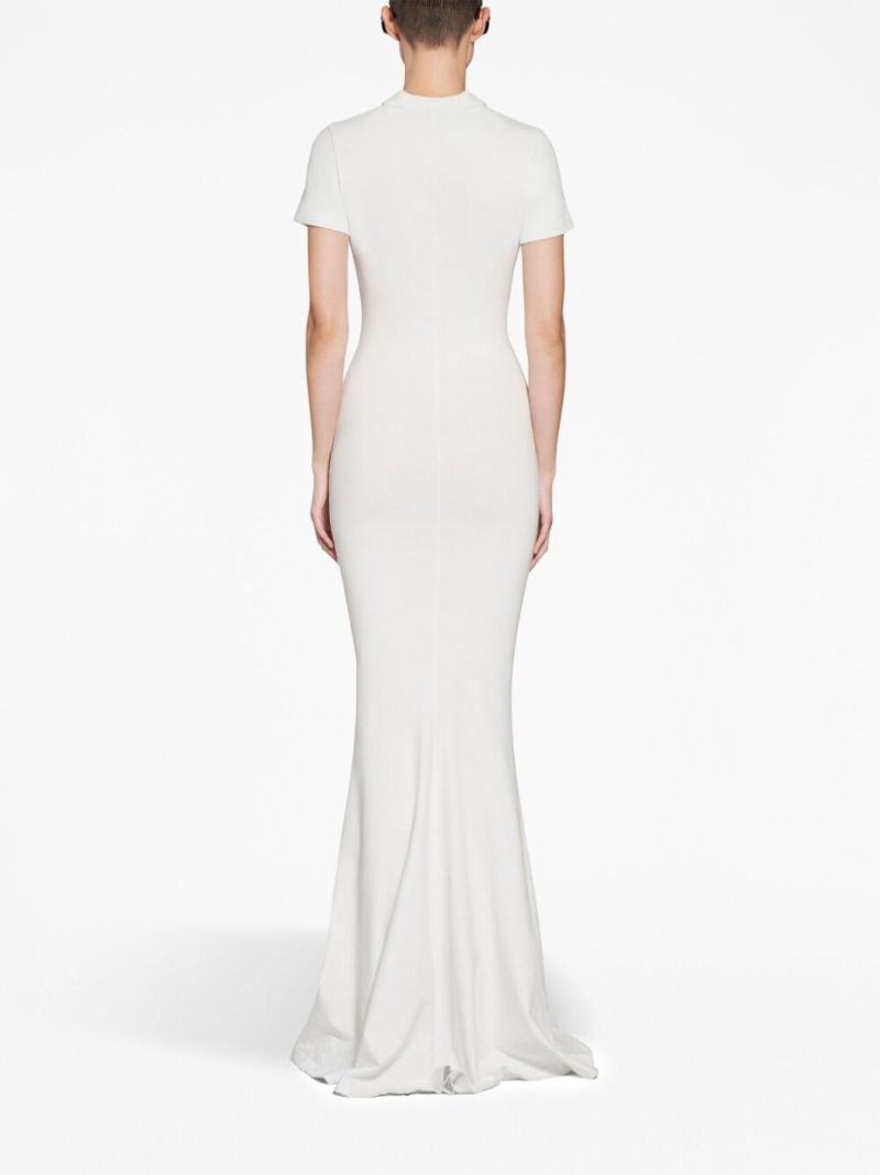 White Logo-embroidered Maxi Dress