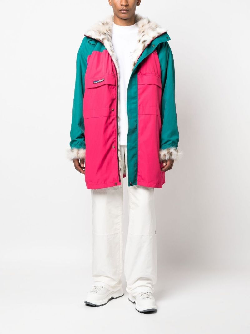 Pink Colourblock Reversible Coat