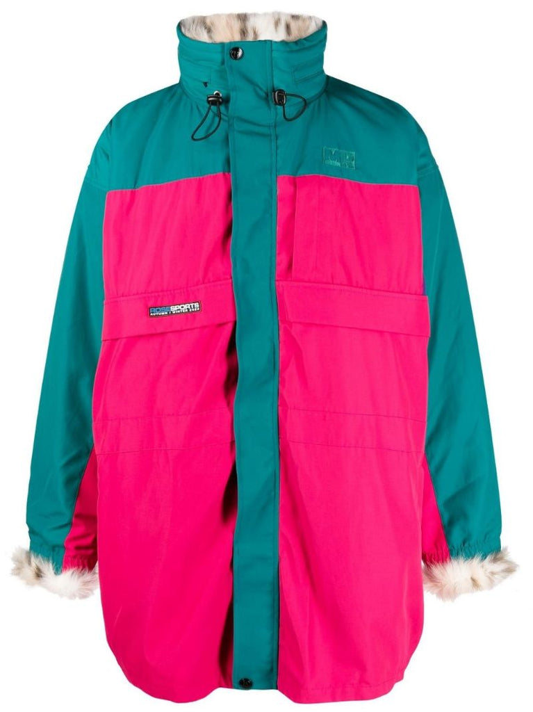 Pink Colourblock Reversible Coat