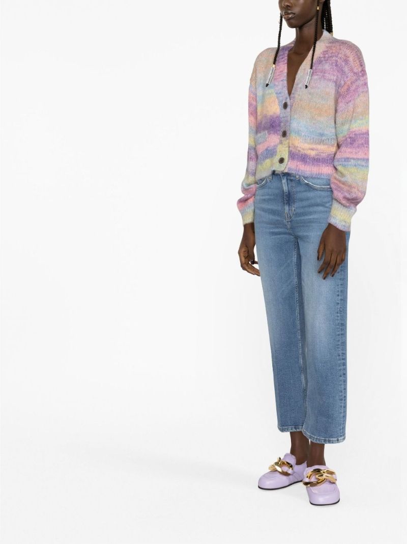 Blue High-rise Cropped Bootcut Jeans