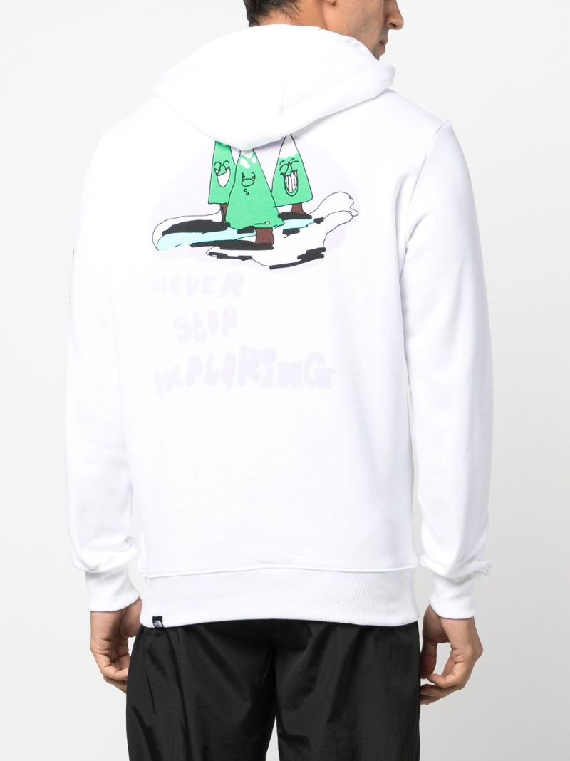 White Never Stop Exploring Cotton Hoodie