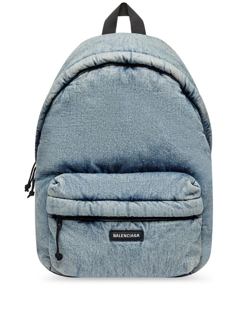Blue Washed Denim Backpack