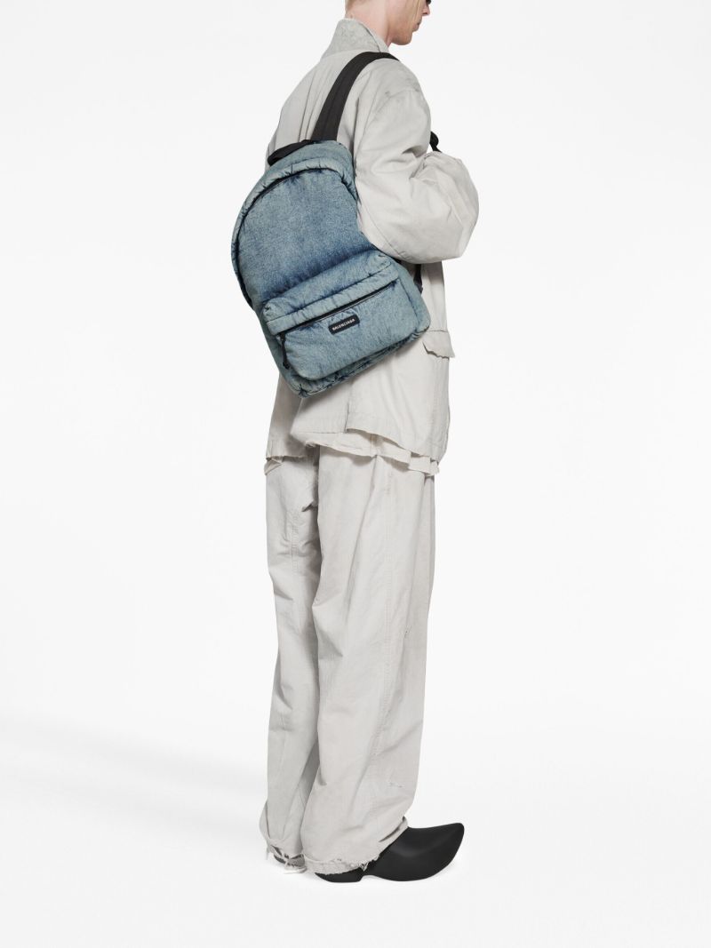 Blue Washed Denim Backpack