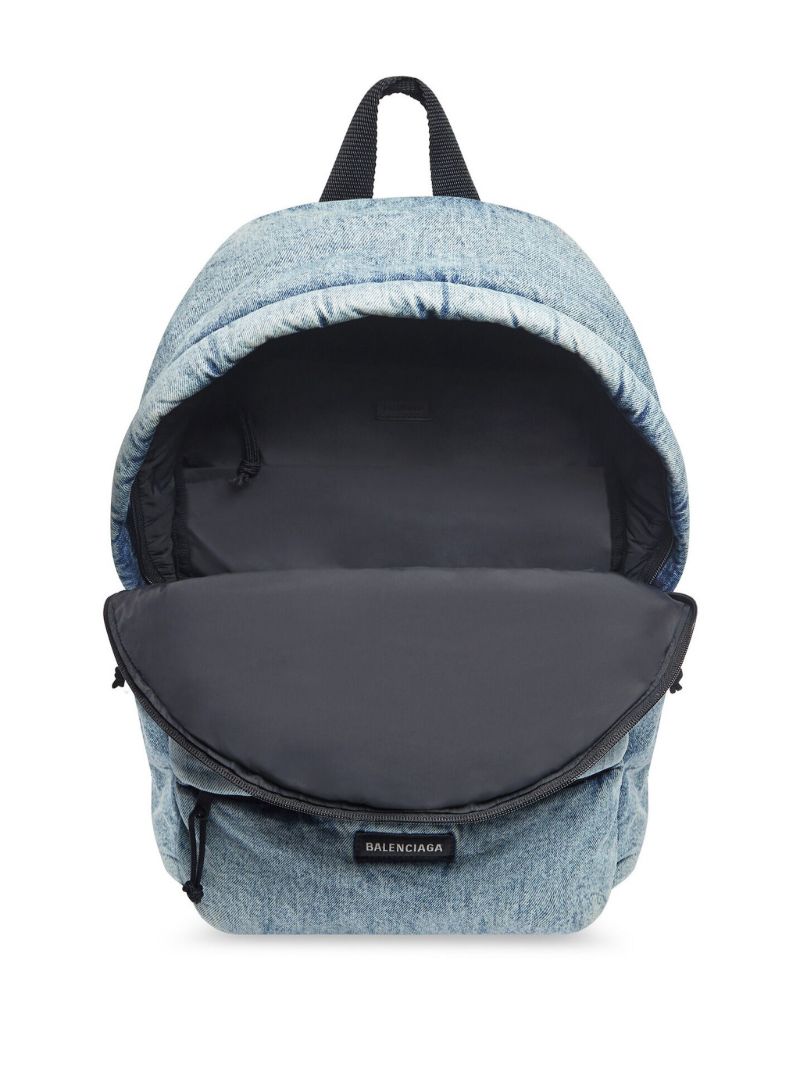 Blue Washed Denim Backpack