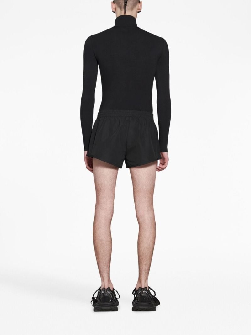 Black Elasticated Track Shorts