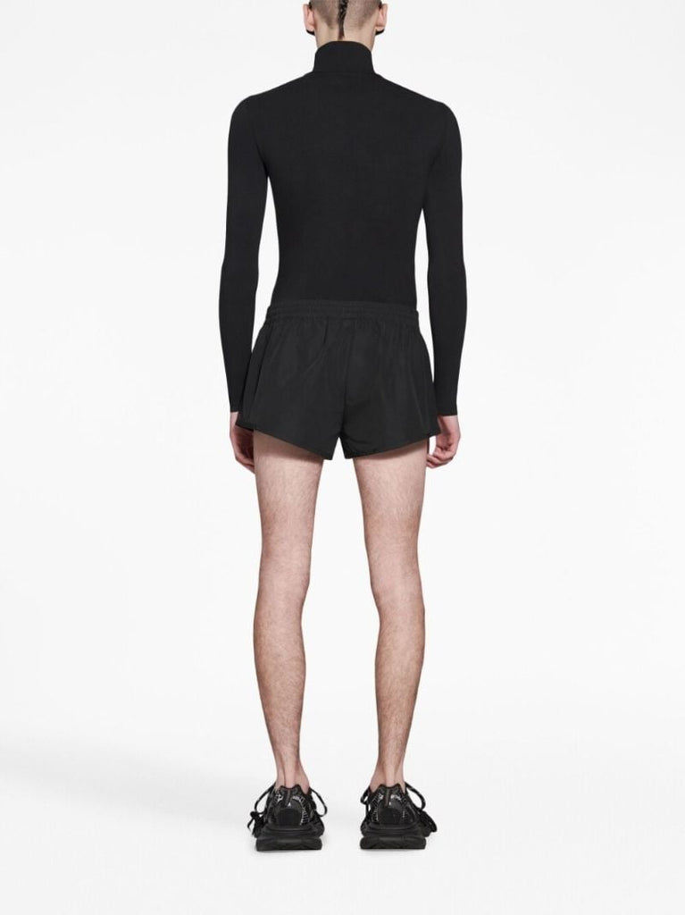 Black Elasticated Track Shorts