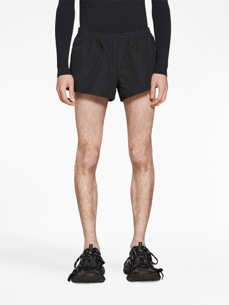 Black Elasticated Track Shorts