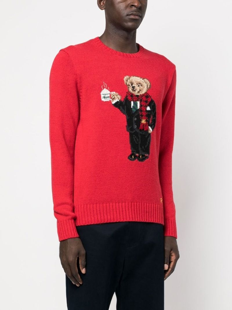 Red Polo Bear Knit Sweater