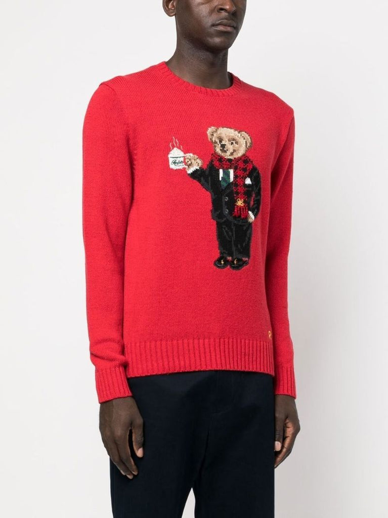 Red Polo Bear Knit Sweater