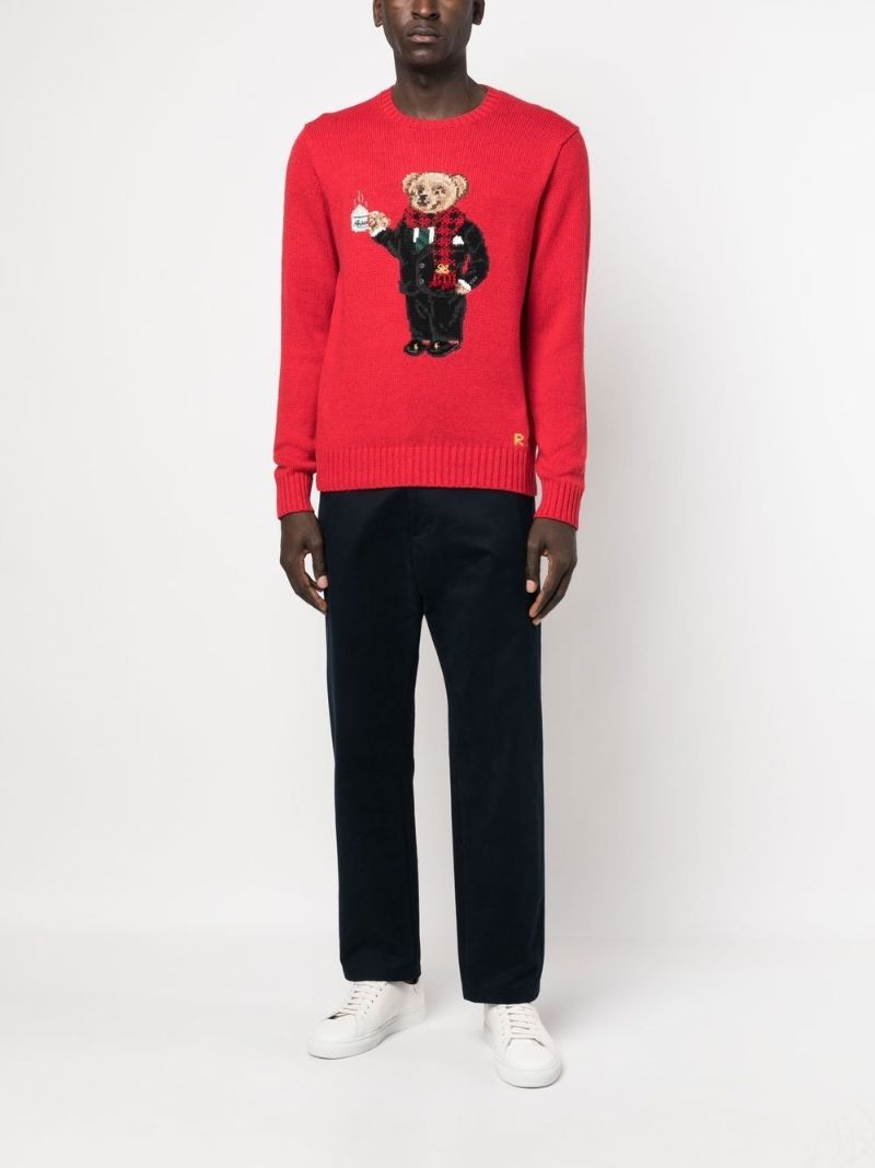 Red Polo Bear Knit Sweater