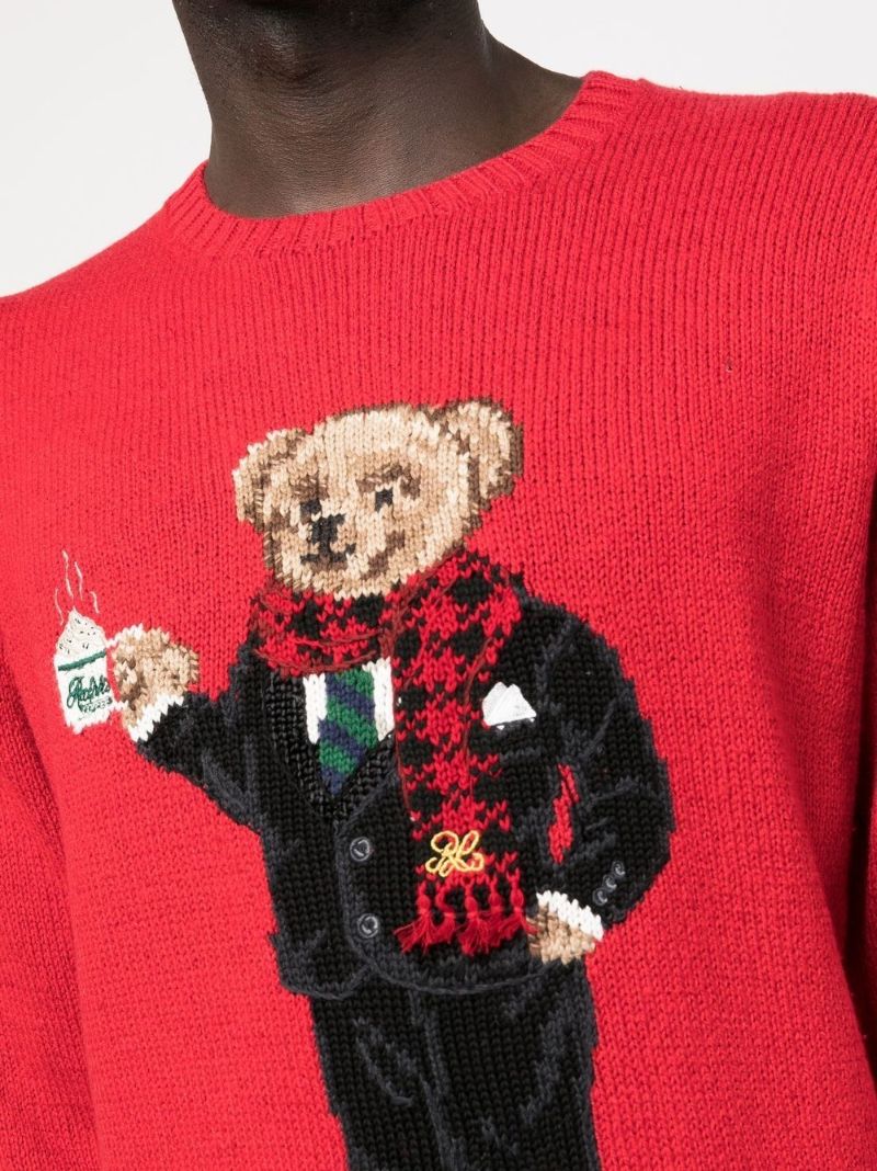 Red Polo Bear Knit Sweater