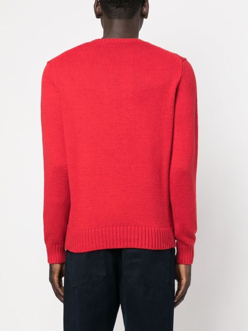 Red Polo Bear Knit Sweater
