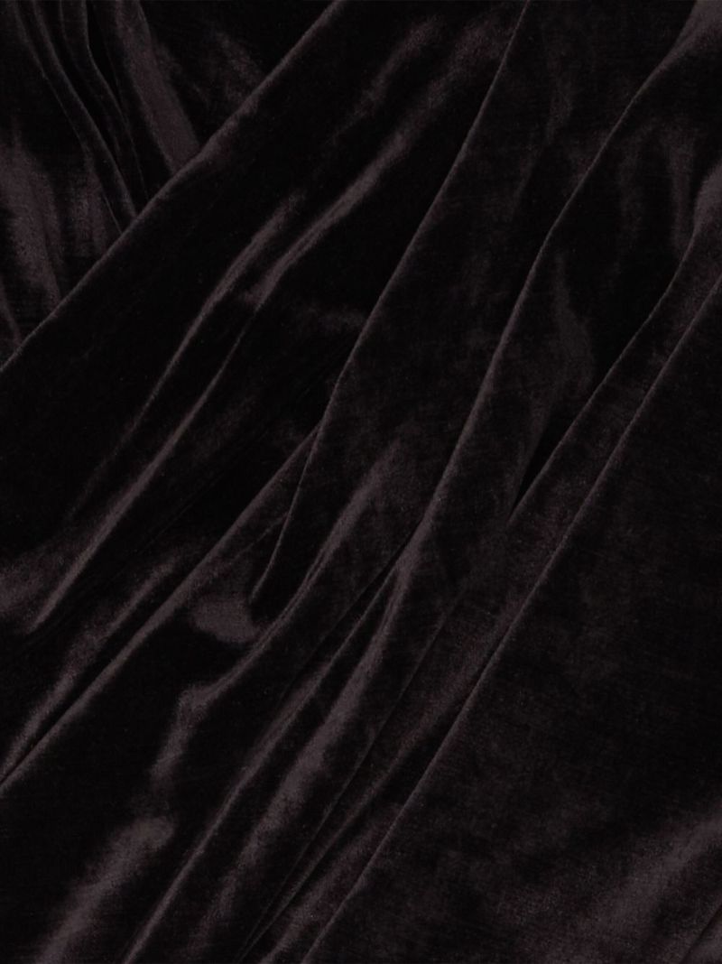 Black Draped Velvet Mini Dress