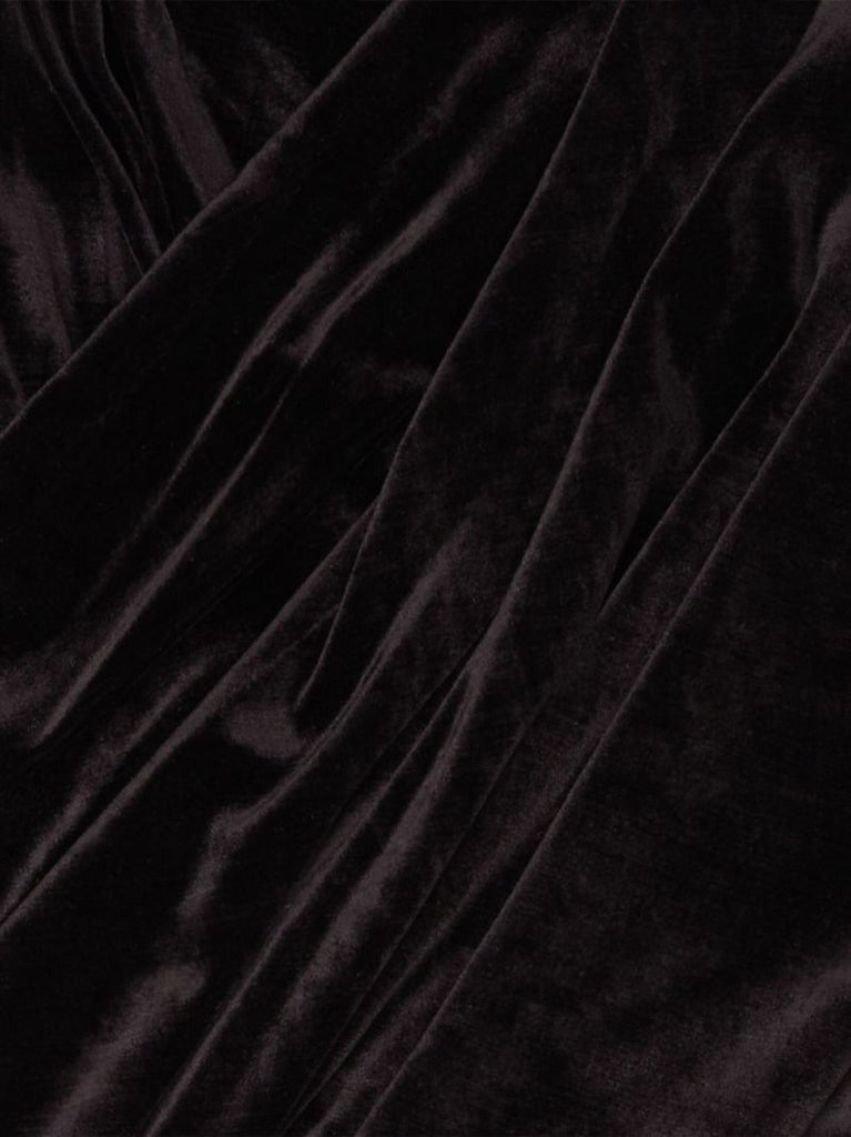 Black Draped Velvet Mini Dress