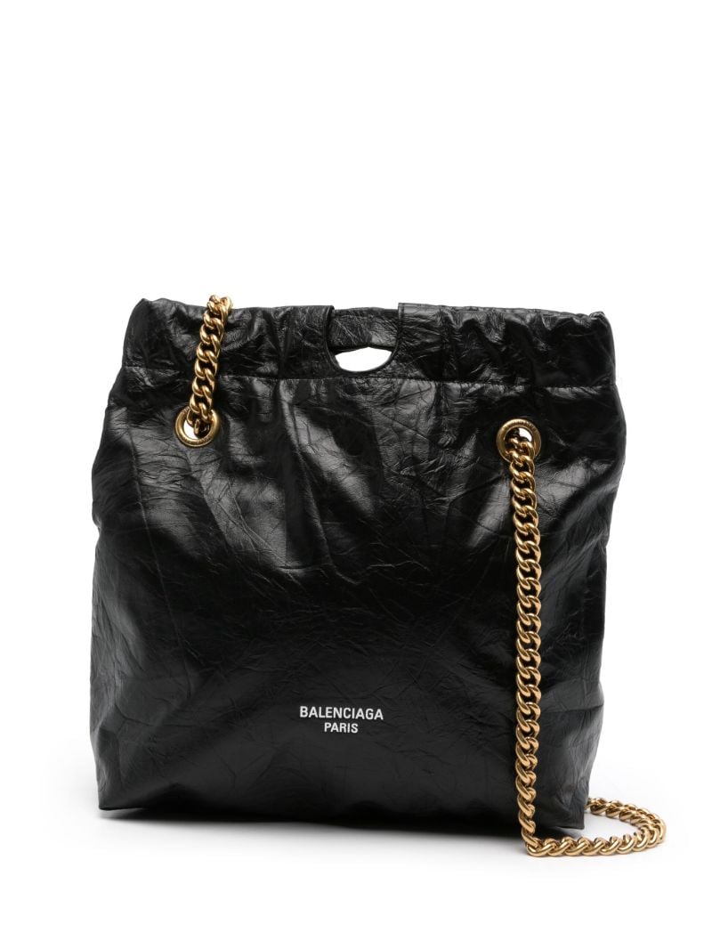 Black Crush Small Leather Tote Bag