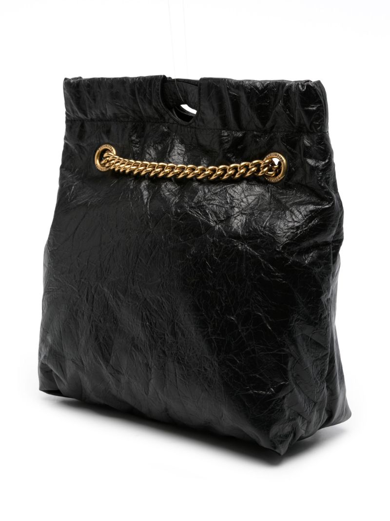 Black Crush Small Leather Tote Bag