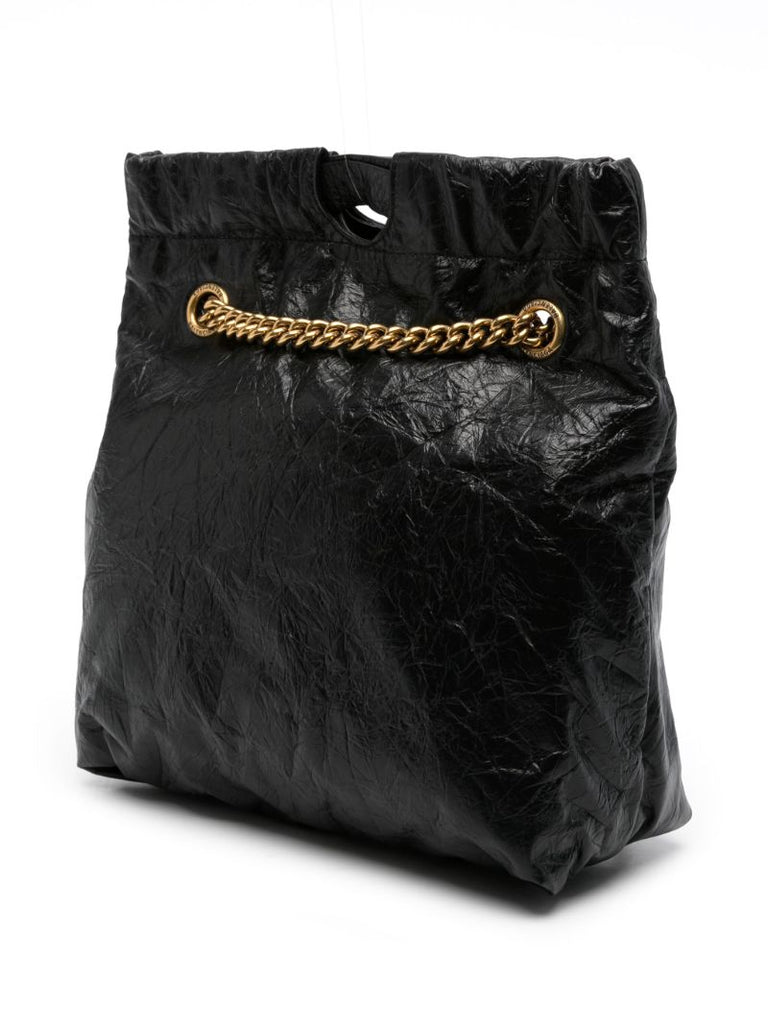 Black Crush Small Leather Tote Bag