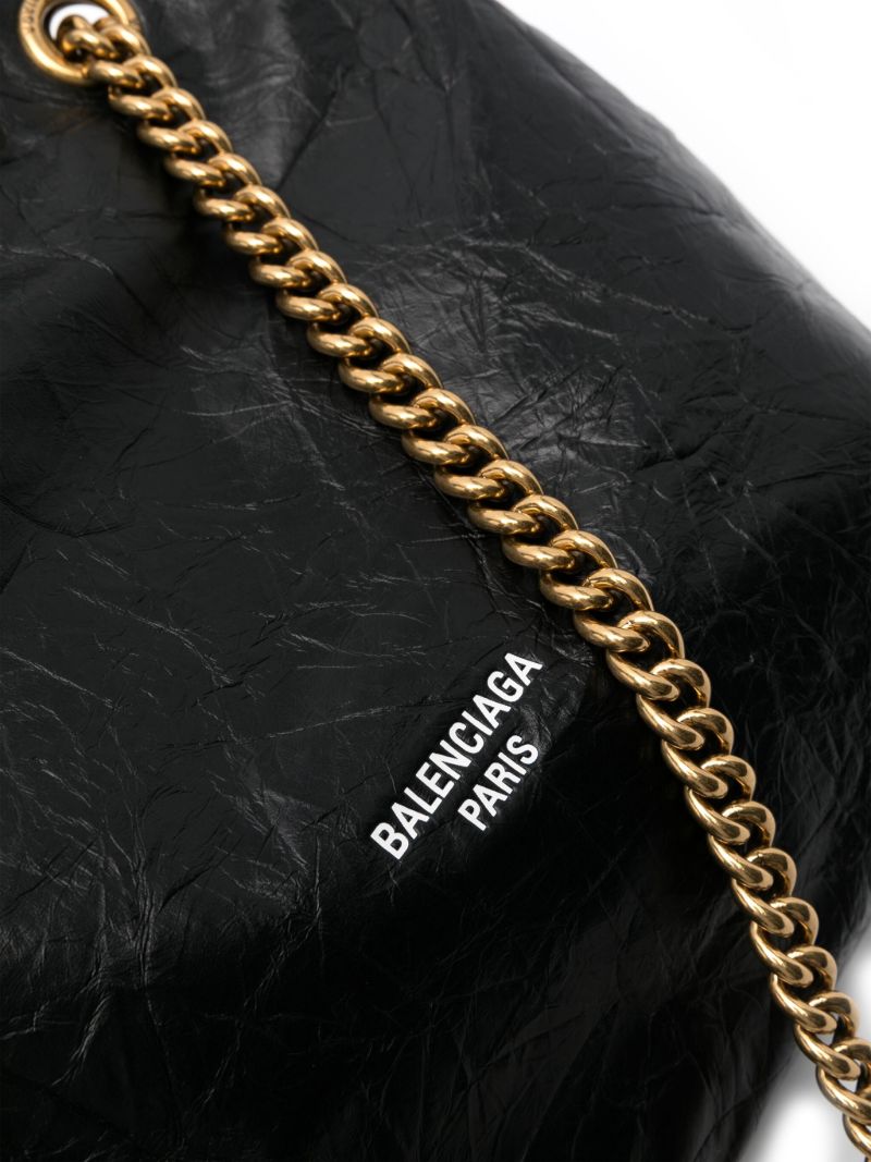 Black Crush Small Leather Tote Bag