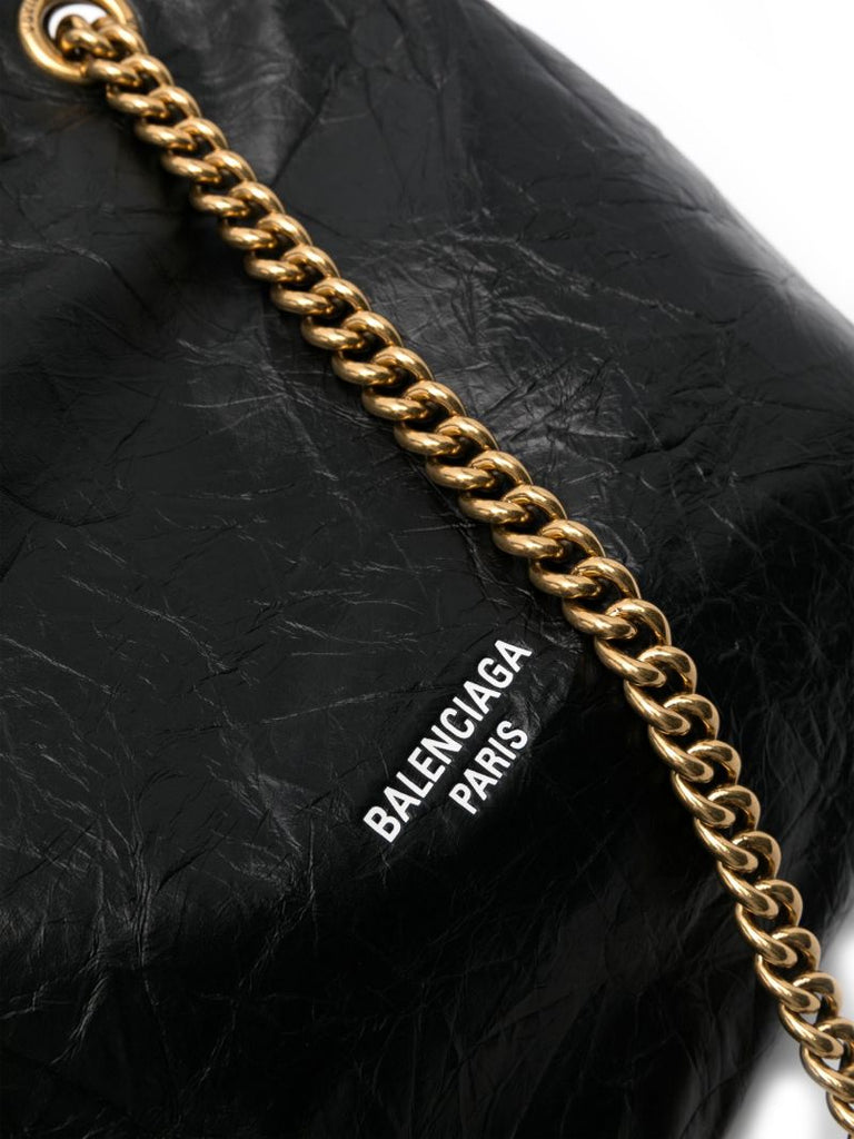 Black Crush Small Leather Tote Bag