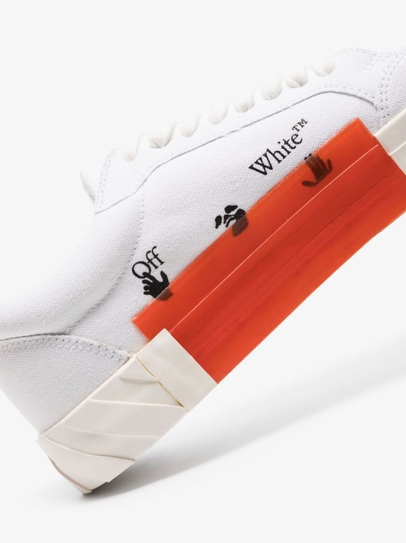 White Low Vulcanised Canvas Sneakers