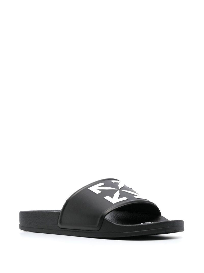 Black Arrows Print Rubber Slides