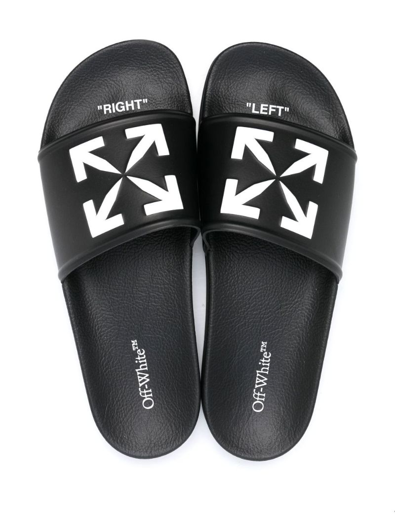 Black Arrows Print Rubber Slides