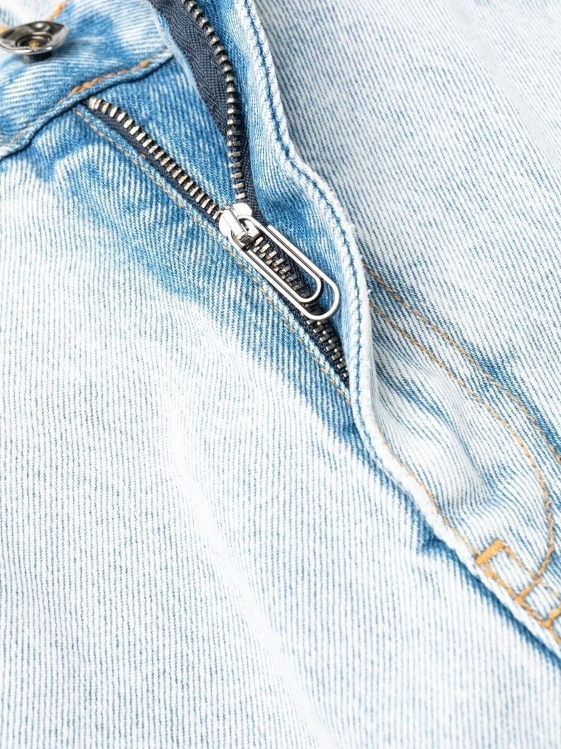 Blue Arrows Cotton Straight Jeans
