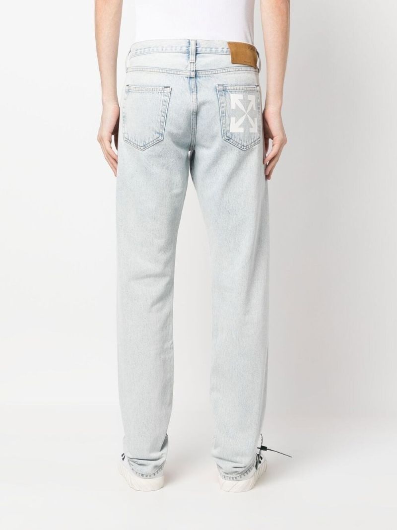 Blue Arrows Cotton Straight Jeans
