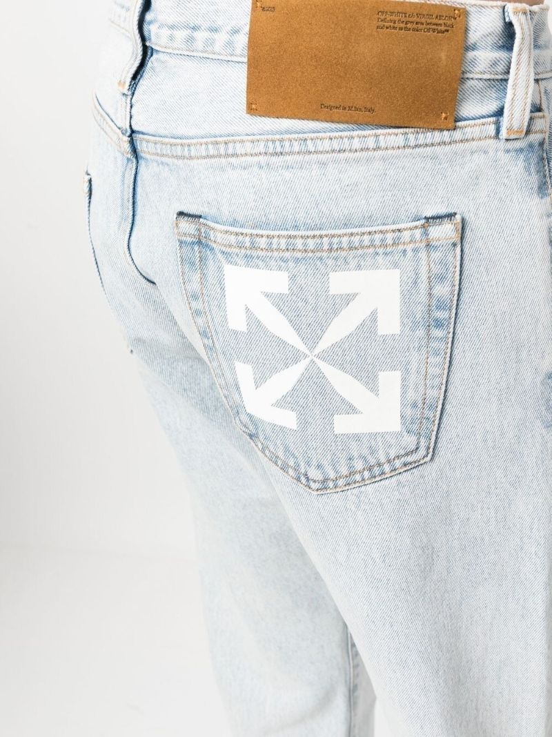 Blue Arrows Cotton Straight Jeans