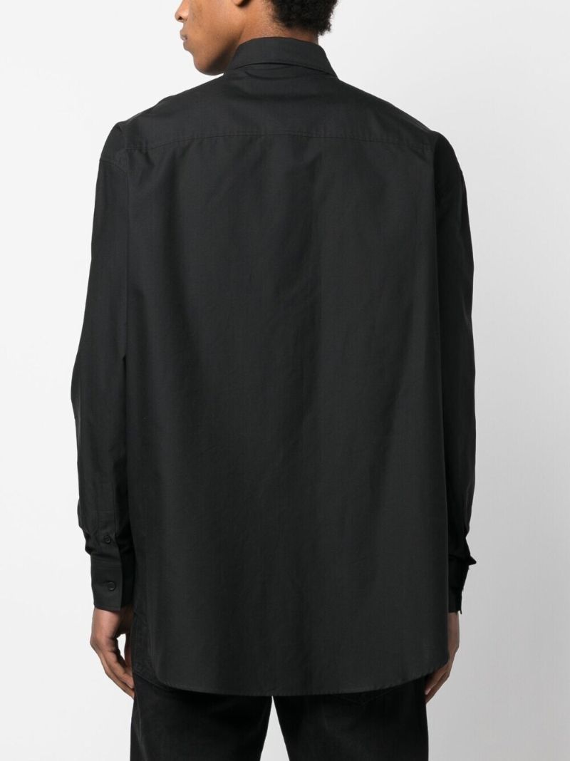 Black Graffiti Print Cotton Shirt