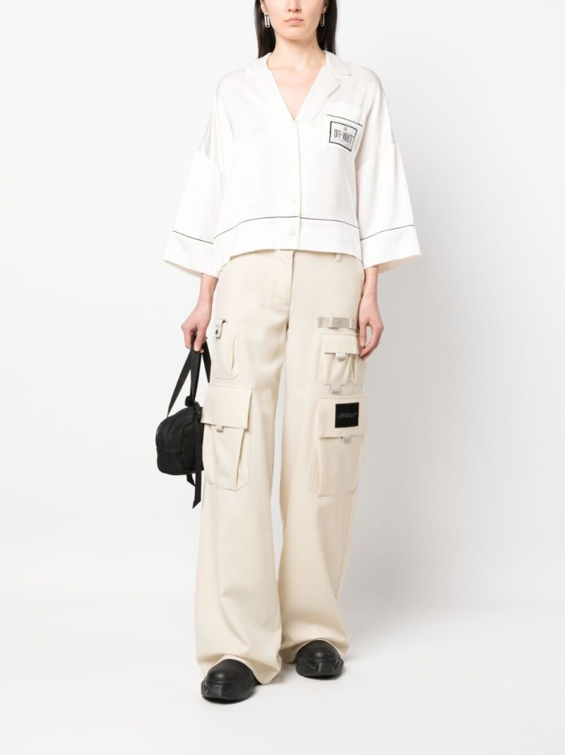 Neutral Toybox Wool Cargo Trousers