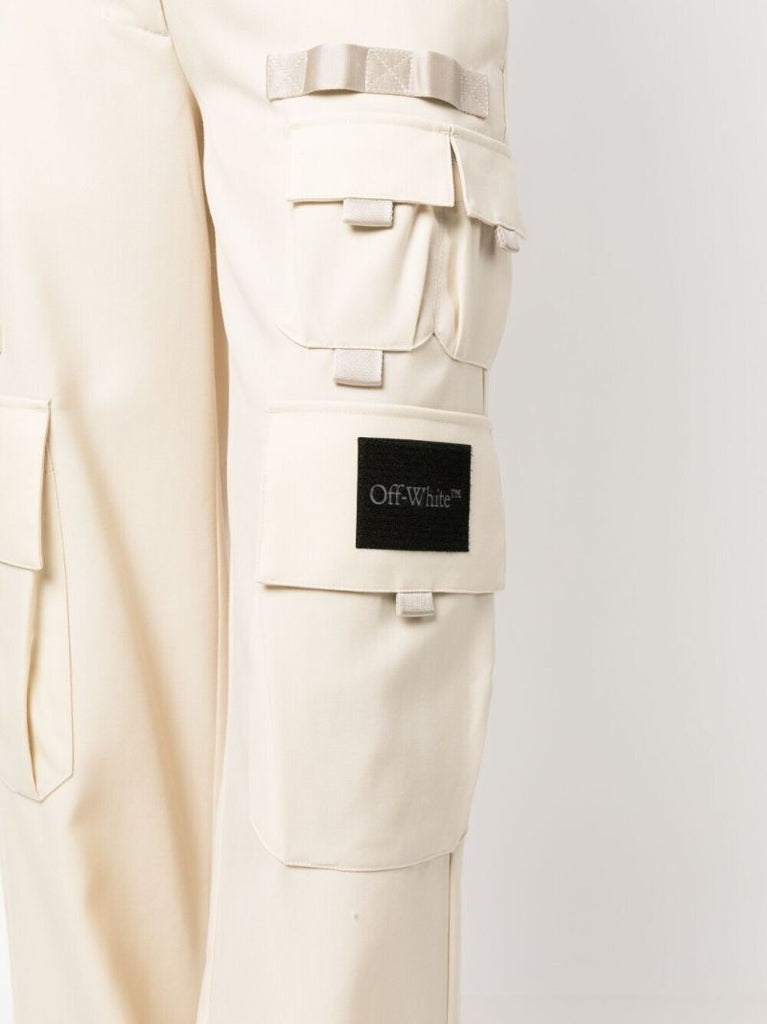 Neutral Toybox Wool Cargo Trousers