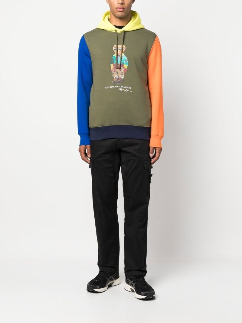 Green Polo Bear Colourblock Hoodie